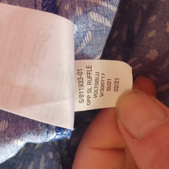 Banana Republic Blue Sleeveless Sun Dress, Ruffle Straps, Teired Skirt - Picture 12 of 13